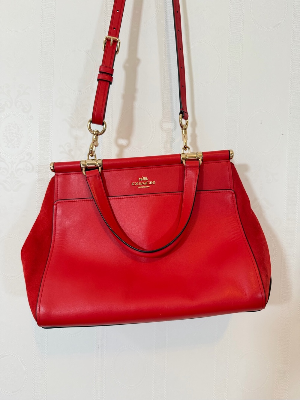 Coach x Selena Gomez Red Grace Leather Satchel